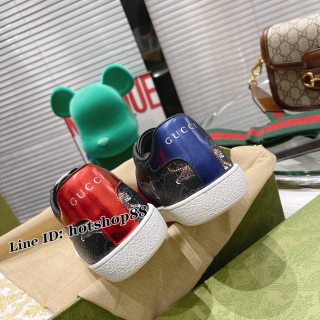 gucci頂級原版低幫鞋 古馳萬年經典情侶款小白鞋 男女款休閒板鞋 dx2770